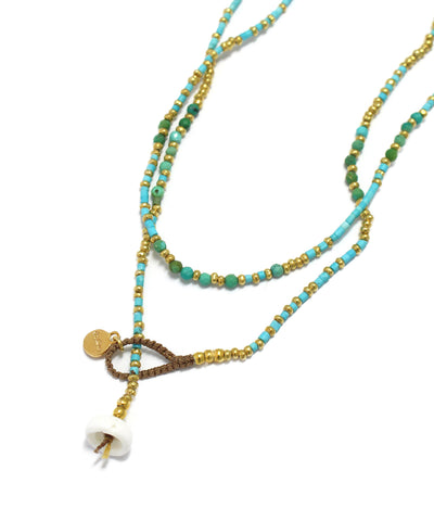 turquoise gold beads necklace