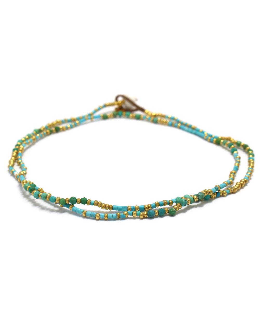turquoise gold beads necklace