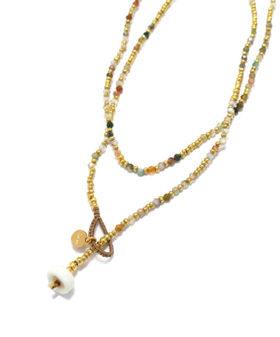 india agate, zircon necklace