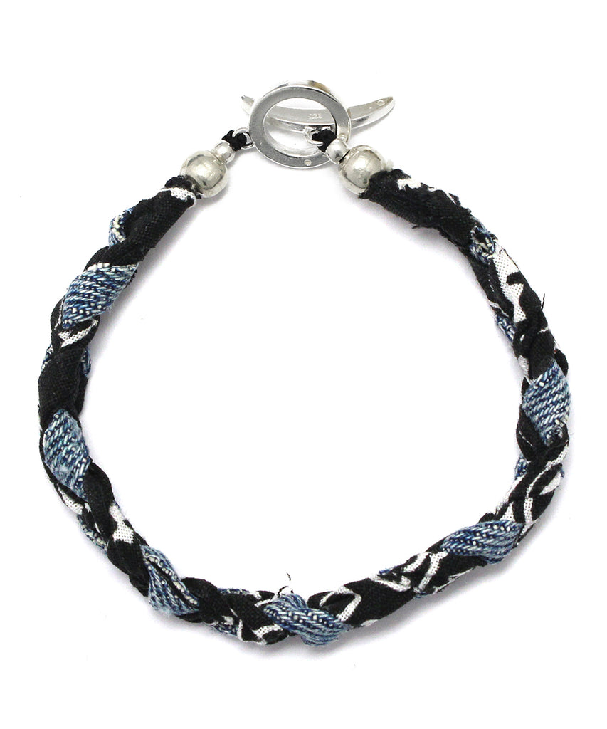 vintage denim bandana bracelet / black