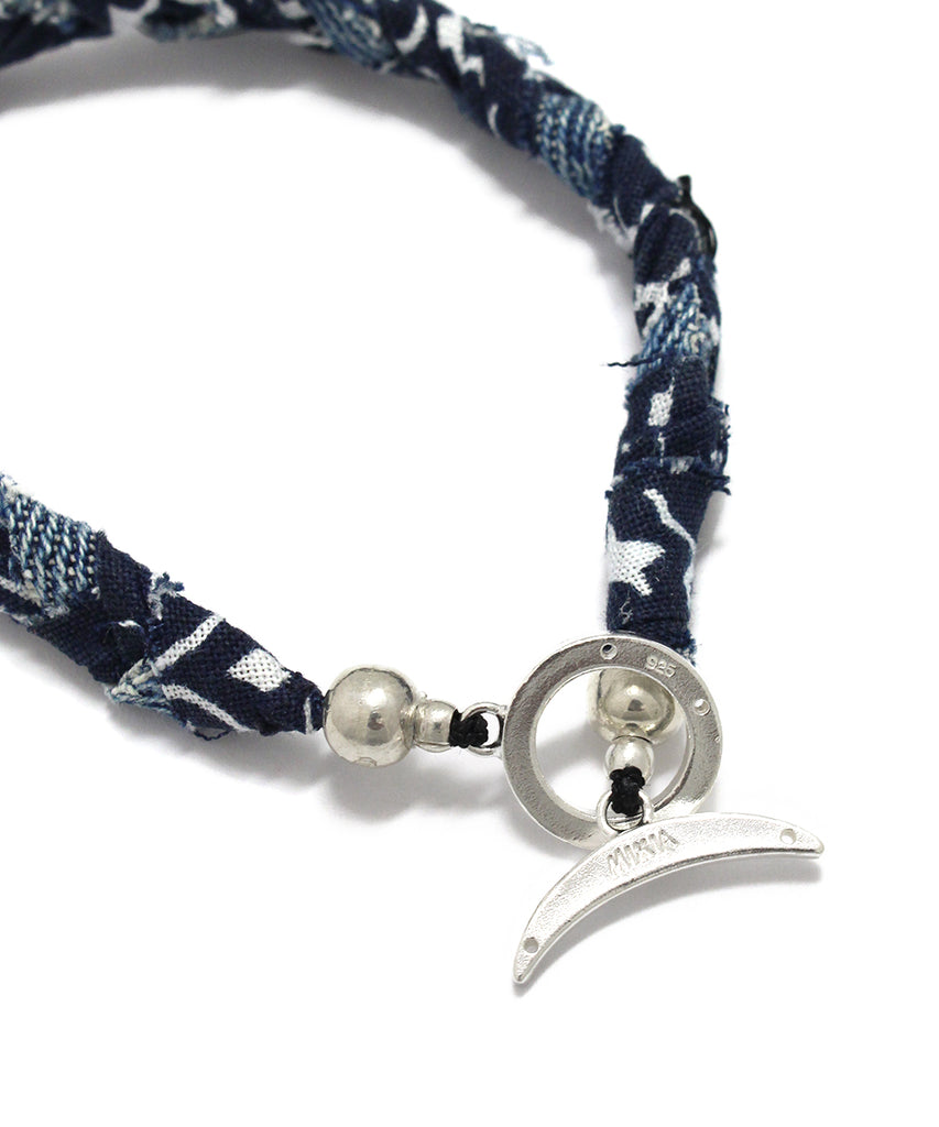 vintage denim bandana bracelet / navy