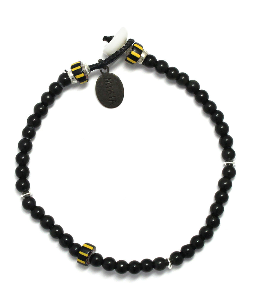 4mm stone bracelet / rainbow obsidian