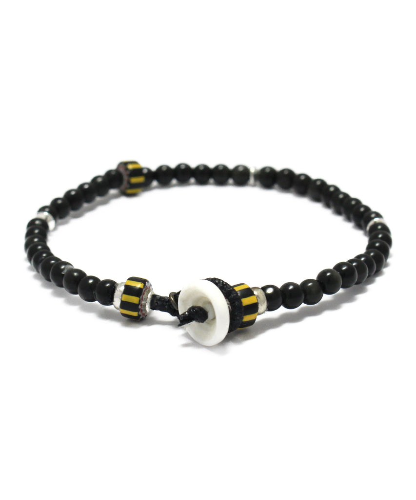 4mm stone bracelet / rainbow obsidian