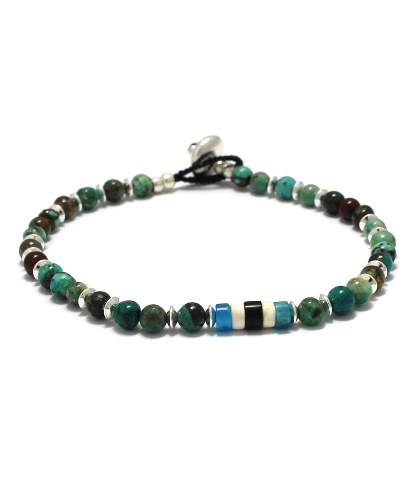 4mm stone heishi bracelet / african turquoise