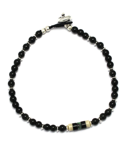 4mm stone heishi bracelet / rainbow obsidian