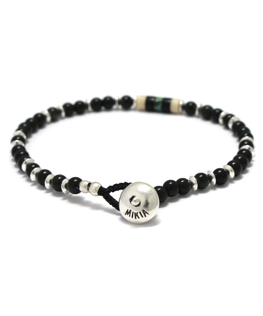 4mm stone heishi bracelet / rainbow obsidian