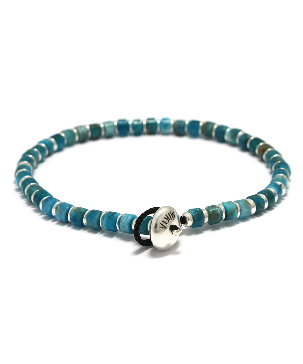 heishi silver bracelet / blue apatite