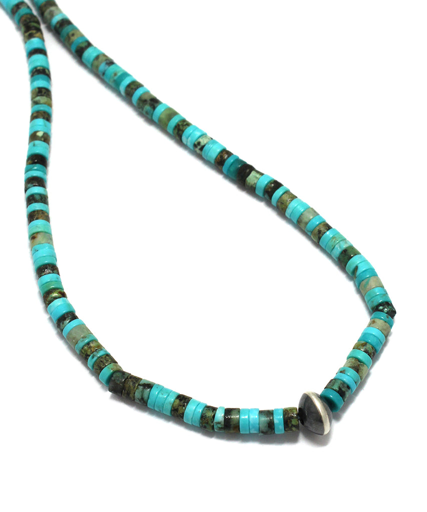 vintage denim bandana necklace / turquoise