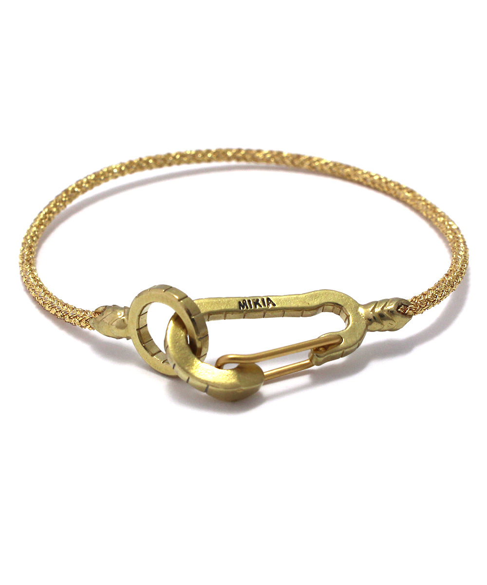 mikia snake karabiner bracelet brass / gold