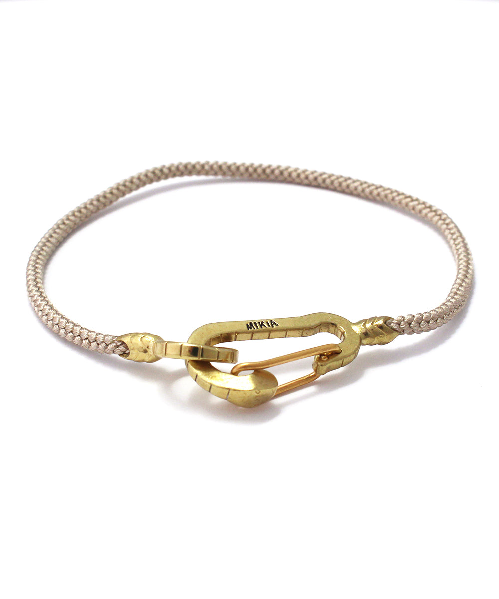 mikia snake karabiner bracelet brass / m.o.p
