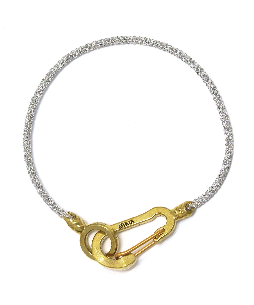 mikia snake karabiner bracelet brass / silver