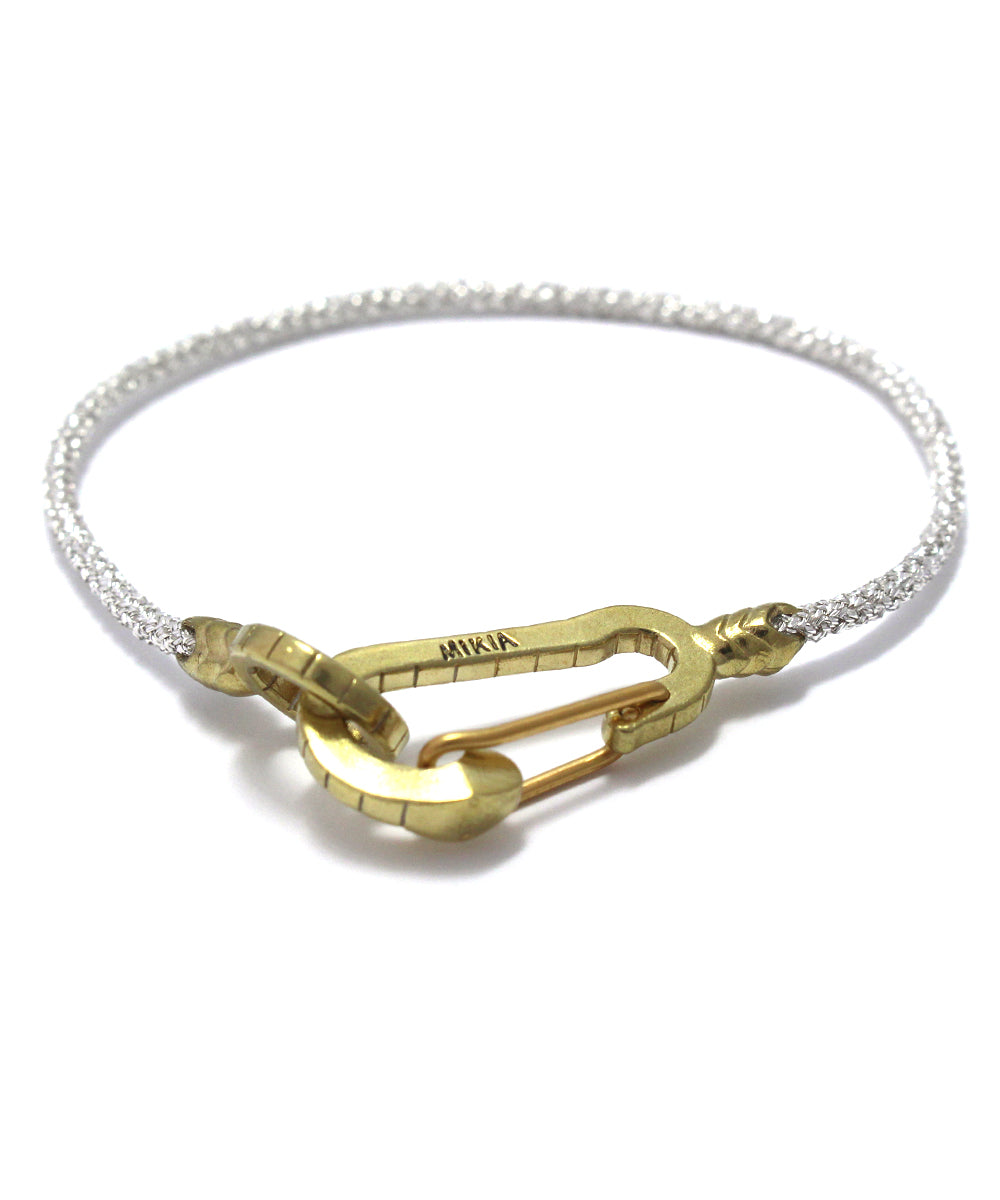 mikia snake karabiner bracelet brass / silver