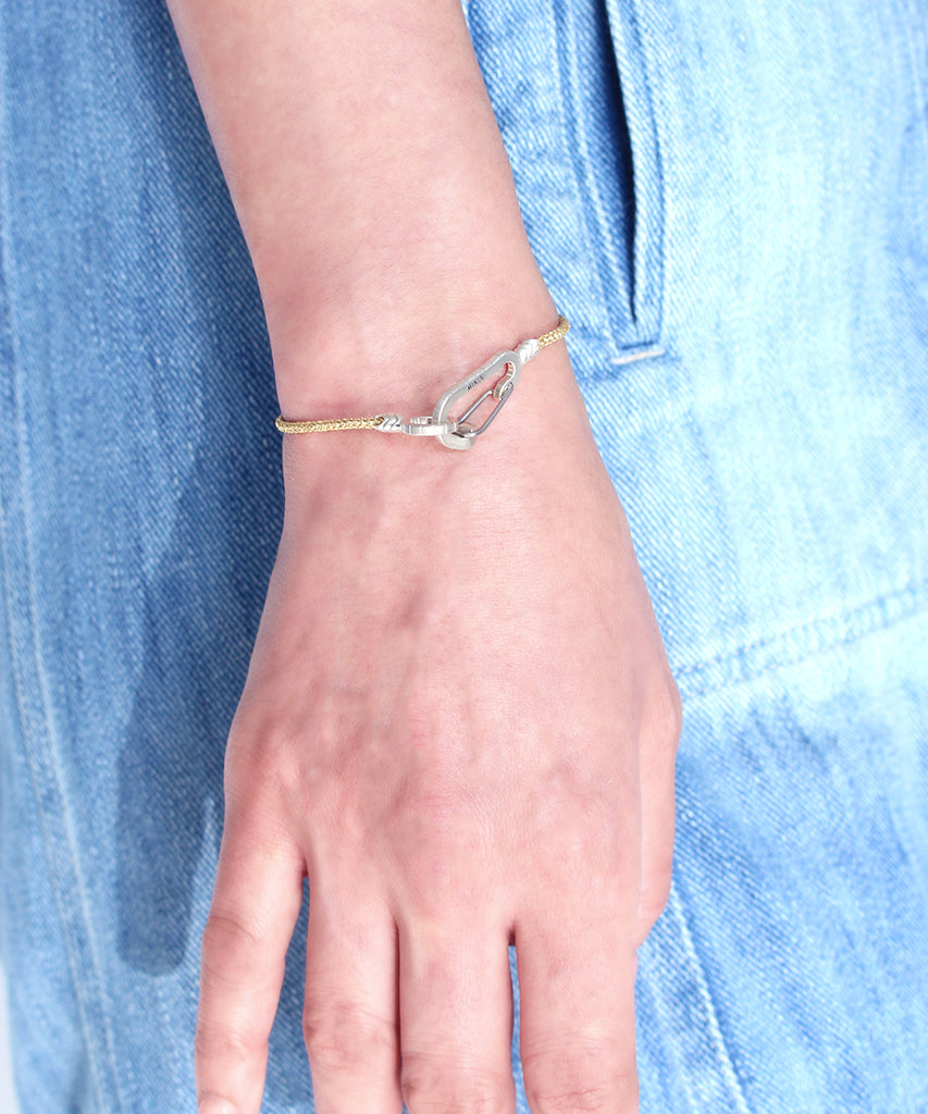 mikia snake karabiner bracelet silver / gold