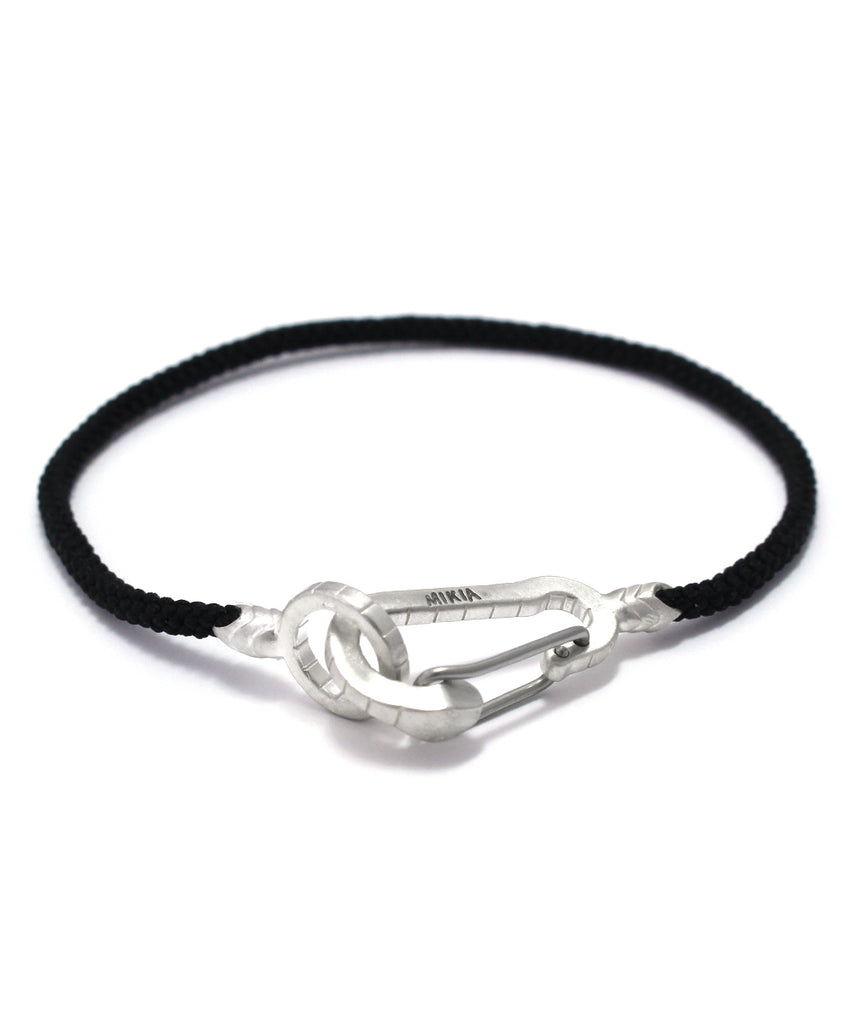 mikia snake karabiner bracelet silver / onyx